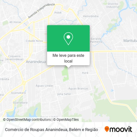 Comércio de Roupas Ananindeua mapa