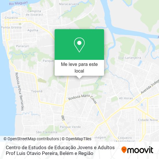 Centro de Estudos de Educação Jovens e Adultos Prof Luis Otavio Pereira mapa