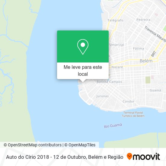 Auto do Círio 2018 - 12 de Outubro mapa