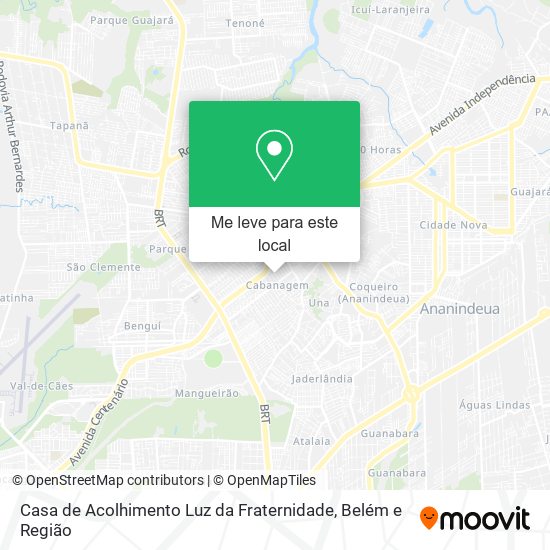 Casa de Acolhimento Luz da Fraternidade mapa