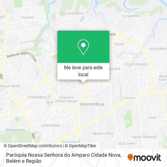 Paróquia Nossa Senhora do Amparo Cidade Nova mapa