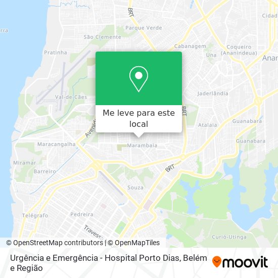Urgência e Emergência - Hospital Porto Dias mapa