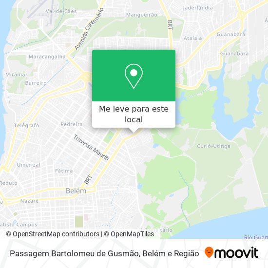Passagem Bartolomeu de Gusmão mapa