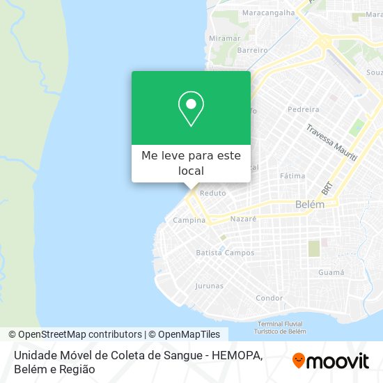 Unidade Móvel de Coleta de Sangue - HEMOPA mapa