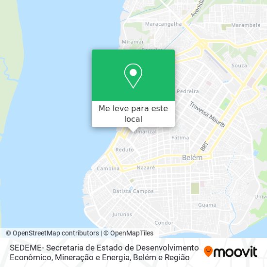 SEDEME- Secretaria de Estado de Desenvolvimento Econômico, Mineração e Energia mapa