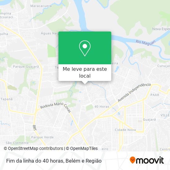 Fim da linha do 40 horas mapa