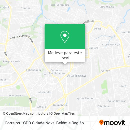 Correios - CDD Cidade Nova mapa