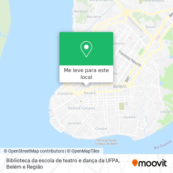 Biblioteca da escola de teatro e dança da UFPA mapa