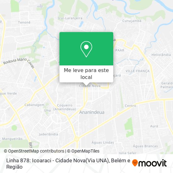 Linha 878: Icoaraci - Cidade Nova(Via UNA) mapa