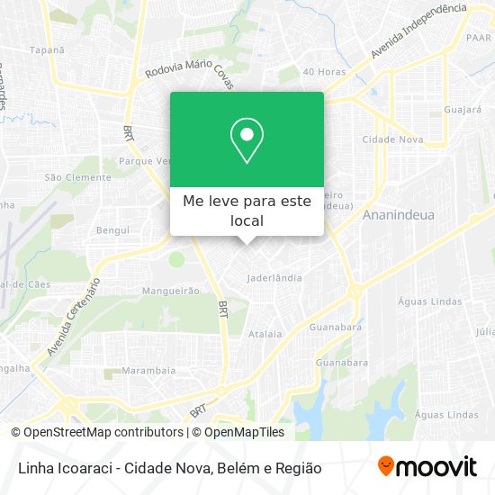 Linha Icoaraci - Cidade Nova mapa