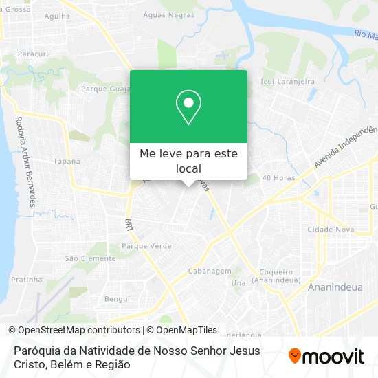Paróquia da Natividade de Nosso Senhor Jesus Cristo mapa
