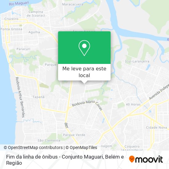 Fim da linha de ônibus - Conjunto Maguari mapa