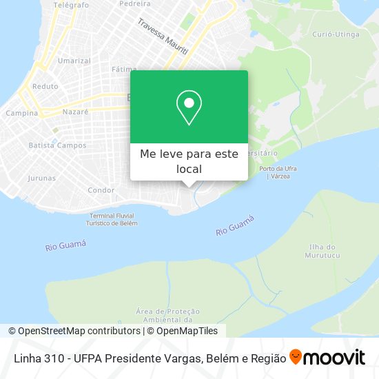 Linha 310 - UFPA Presidente Vargas mapa