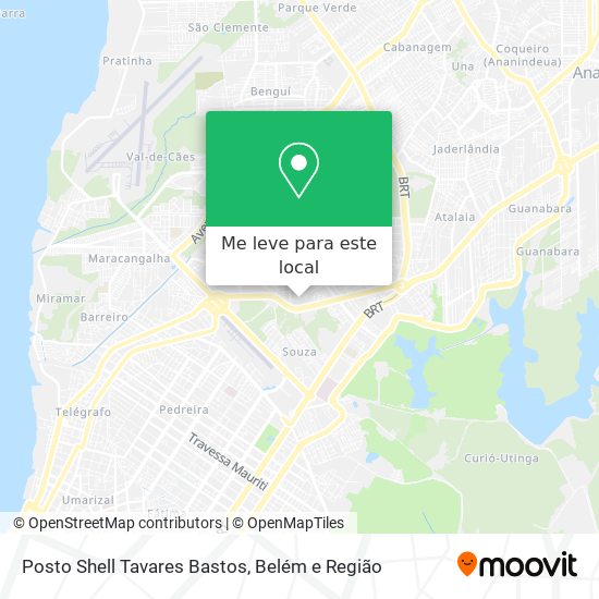 Posto Shell Tavares Bastos mapa