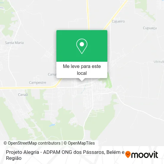 Projeto Alegria - ADPAM ONG dos Pássaros mapa