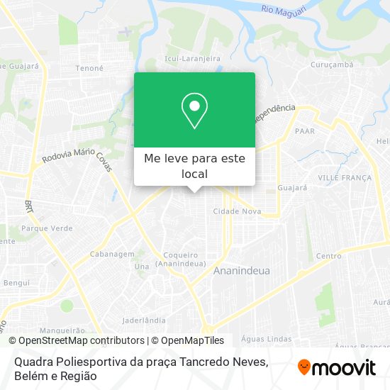 Quadra Poliesportiva da praça Tancredo Neves mapa