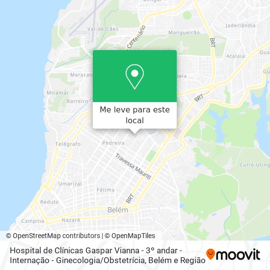 Hospital de Clínicas Gaspar Vianna - 3º andar - Internação - Ginecologia / Obstetrícia mapa