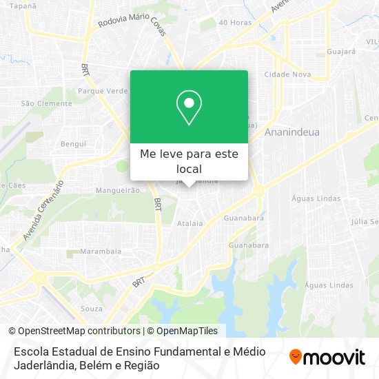 Escola Estadual de Ensino Fundamental e Médio Jaderlândia mapa
