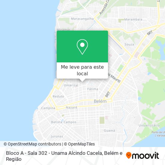 Bloco A - Sala 302 - Unama Alcindo Cacela mapa
