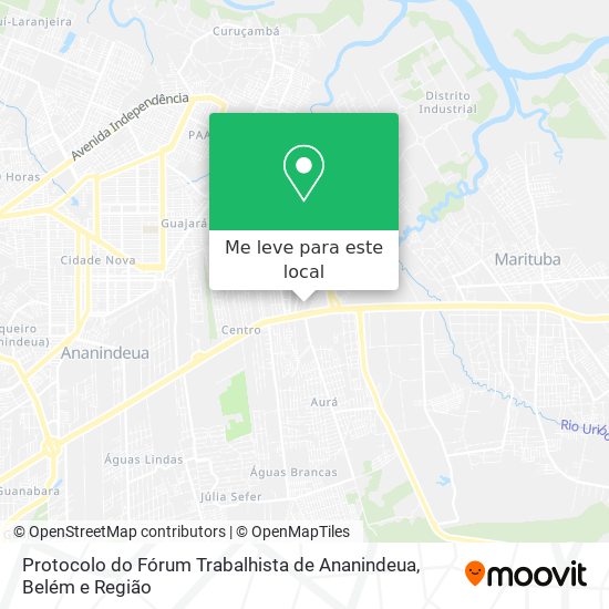 Protocolo do Fórum Trabalhista de Ananindeua mapa
