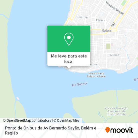 Ponto de Ônibus da Av Bernardo Sayão mapa