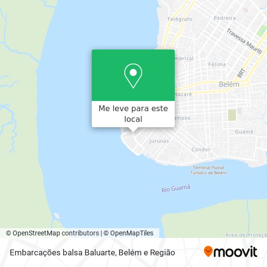 Embarcações balsa Baluarte mapa