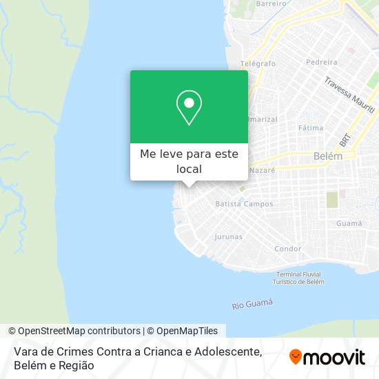 Vara de Crimes Contra a Crianca e Adolescente mapa