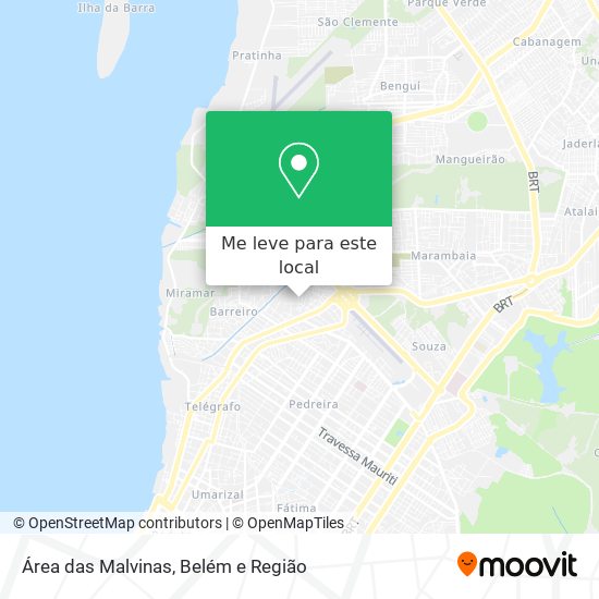 Área das Malvinas mapa
