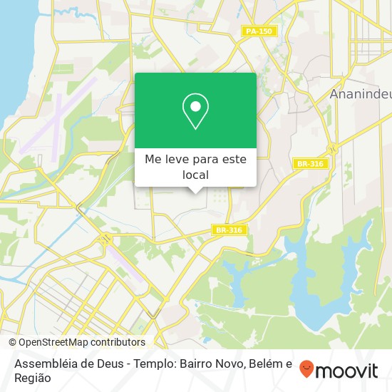 Assembléia de Deus - Templo: Bairro Novo mapa