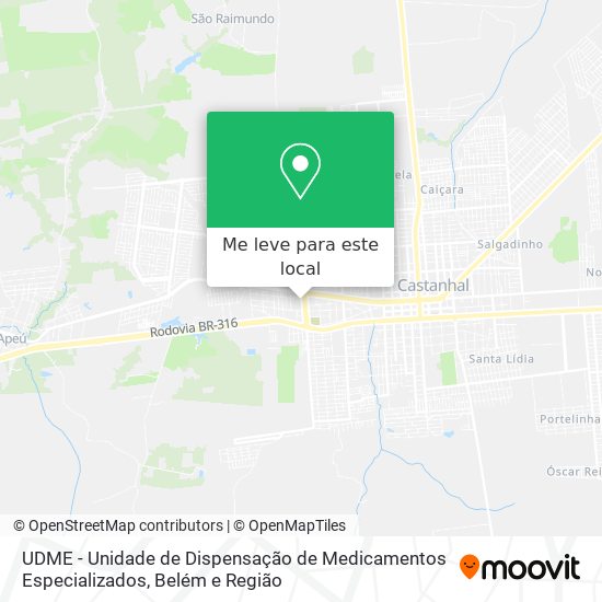 UDME - Unidade de Dispensação de Medicamentos Especializados mapa