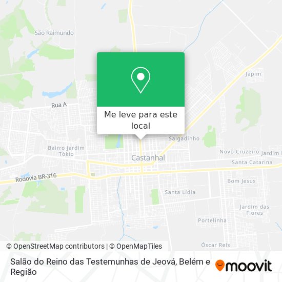 Salão do Reino das Testemunhas de Jeová mapa