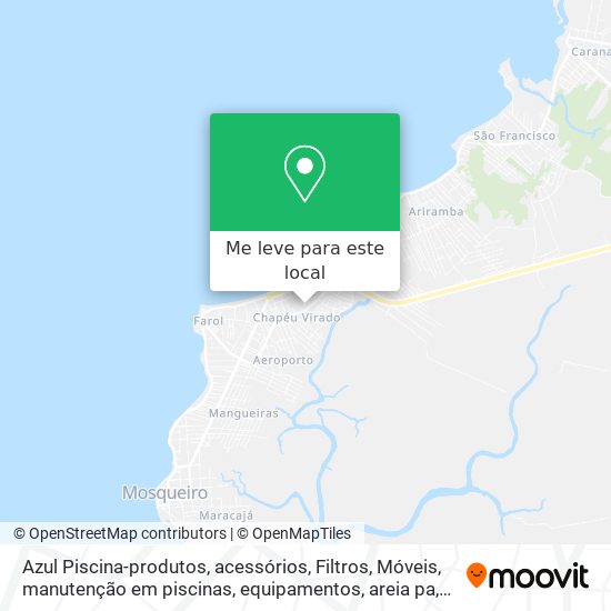 Azul Piscina-produtos, acessórios, Filtros, Móveis,  manutenção em piscinas, equipamentos, areia pa mapa