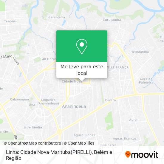 Linha: Cidade Nova-Marituba(PIRELLI) mapa