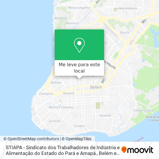 STIAPA - Sindicato dos Trabalhadores de Indústria e Alimentação do Estado do Pará e Amapá. mapa