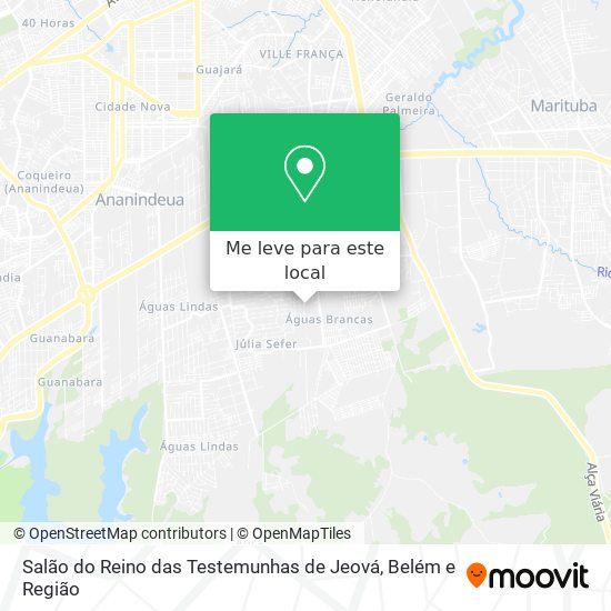 Salão do Reino das Testemunhas de Jeová mapa