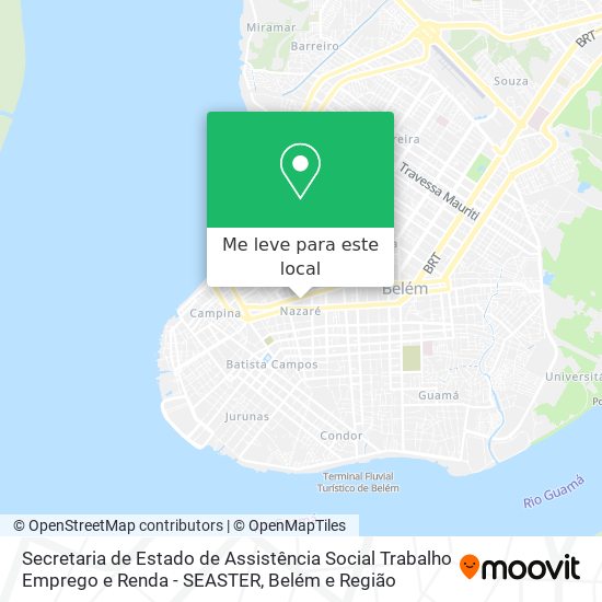 Secretaria de Estado de Assistência Social Trabalho Emprego e Renda - SEASTER mapa