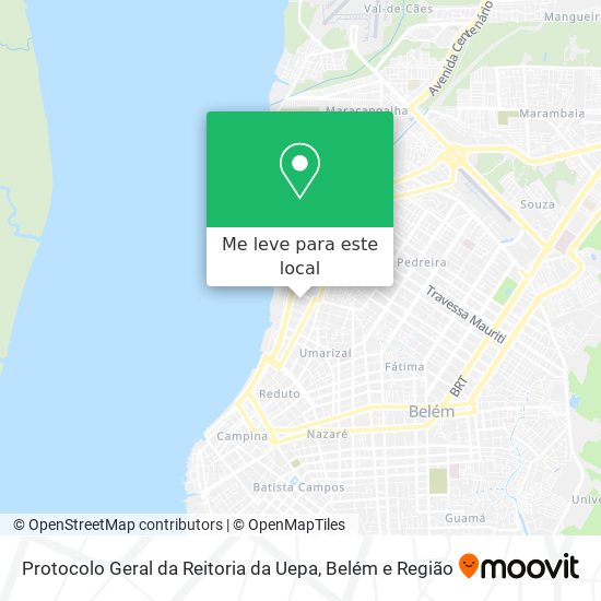 Protocolo Geral da Reitoria da Uepa mapa