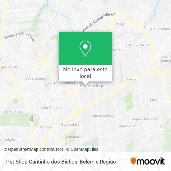 Pet Shop Cantinho dos Bichos mapa