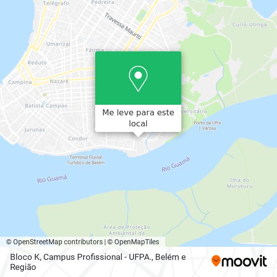 Bloco K, Campus Profissional - UFPA. mapa