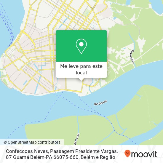 Confeccoes Neves, Passagem Presidente Vargas, 87 Guamá Belém-PA 66075-660 mapa