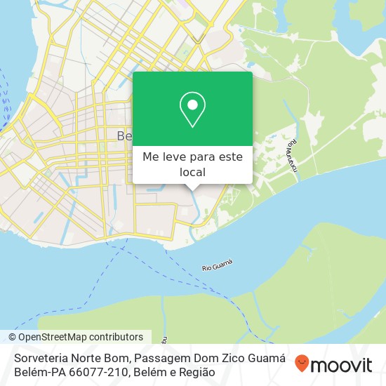 Sorveteria Norte Bom, Passagem Dom Zico Guamá Belém-PA 66077-210 mapa