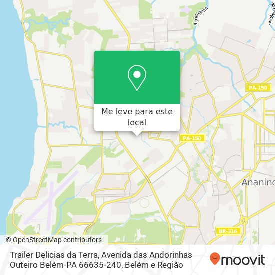 Trailer Delicias da Terra, Avenida das Andorinhas Outeiro Belém-PA 66635-240 mapa