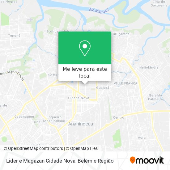 Lider e Magazan Cidade Nova mapa