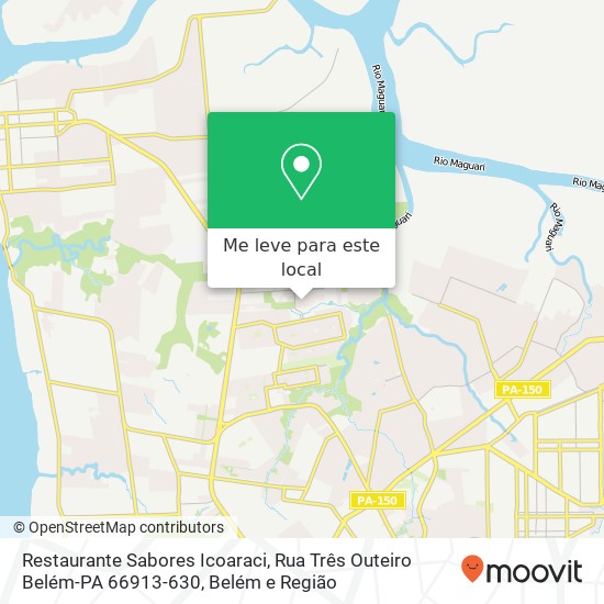 Restaurante Sabores Icoaraci, Rua Três Outeiro Belém-PA 66913-630 mapa