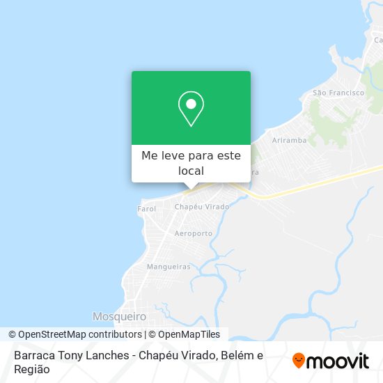 Barraca Tony Lanches - Chapéu Virado mapa