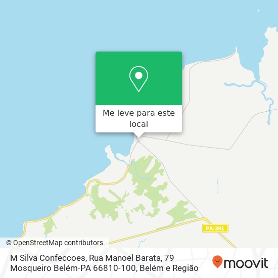 M Silva Confeccoes, Rua Manoel Barata, 79 Mosqueiro Belém-PA 66810-100 mapa