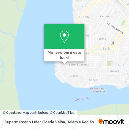 Supermercado Líder Cidade Velha mapa