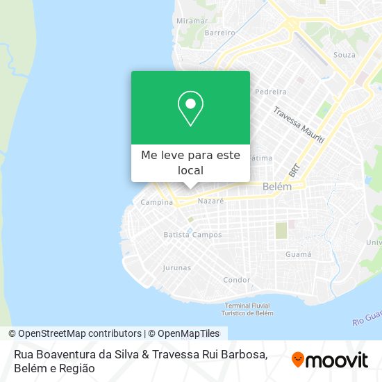 Rua Boaventura da Silva & Travessa Rui Barbosa mapa