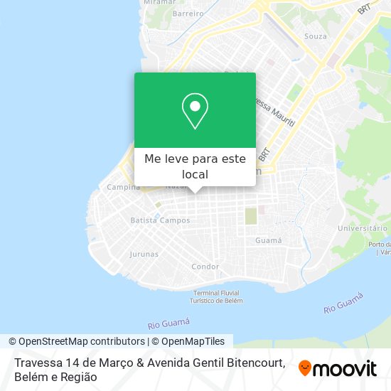 Travessa 14 de Março & Avenida Gentil Bitencourt mapa