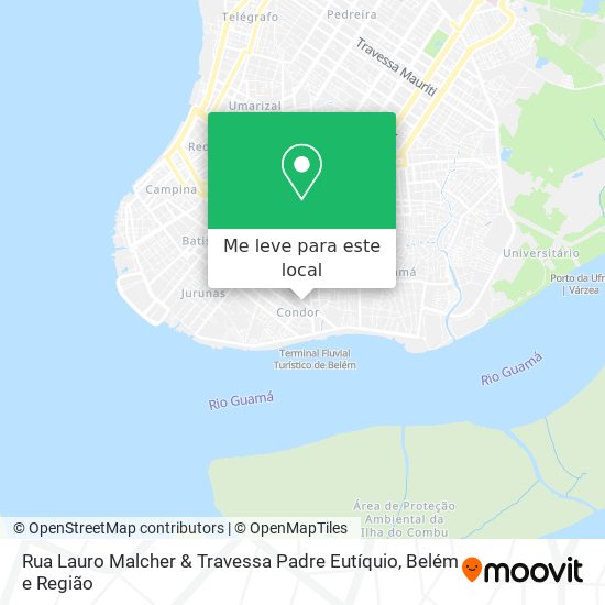 Rua Lauro Malcher & Travessa Padre Eutíquio mapa